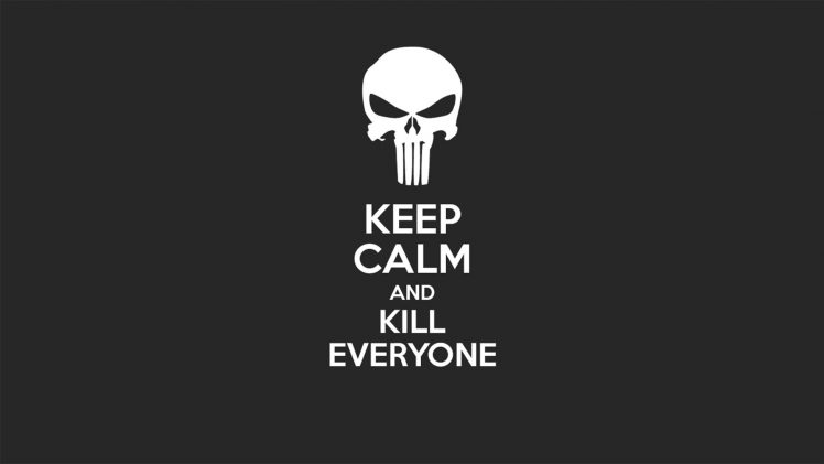 The Punisher, Keep Calm and…, Minimalism, Gray HD Wallpaper Desktop Background