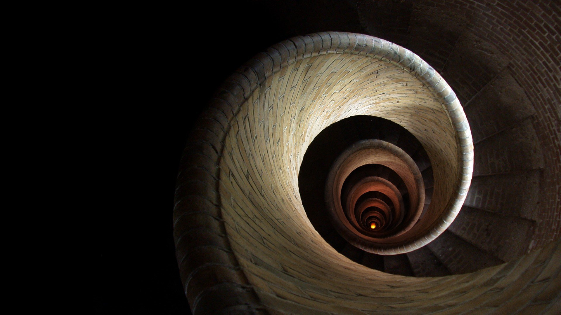 stairs, Spiral, Bricks Wallpaper