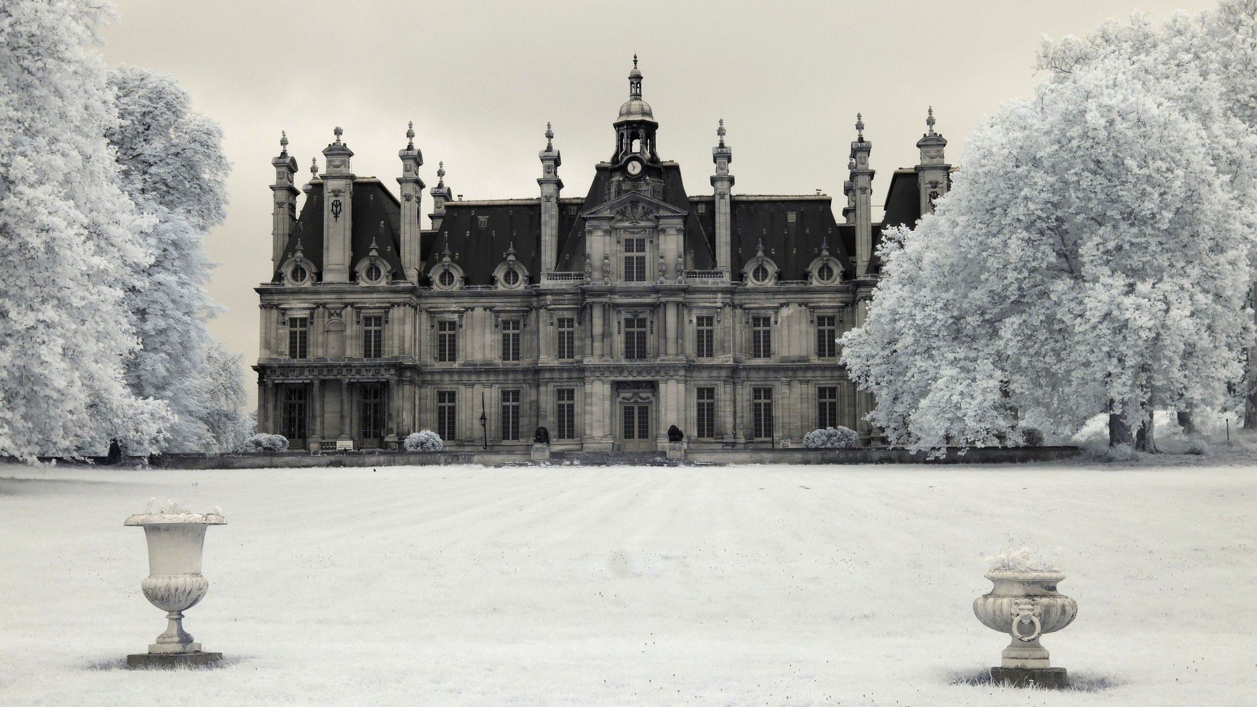 snow, House, Trees Wallpaper