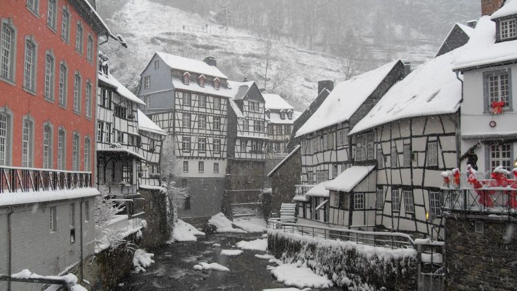 snow, House, Mountain, Town, Village, Germany HD Wallpaper Desktop Background