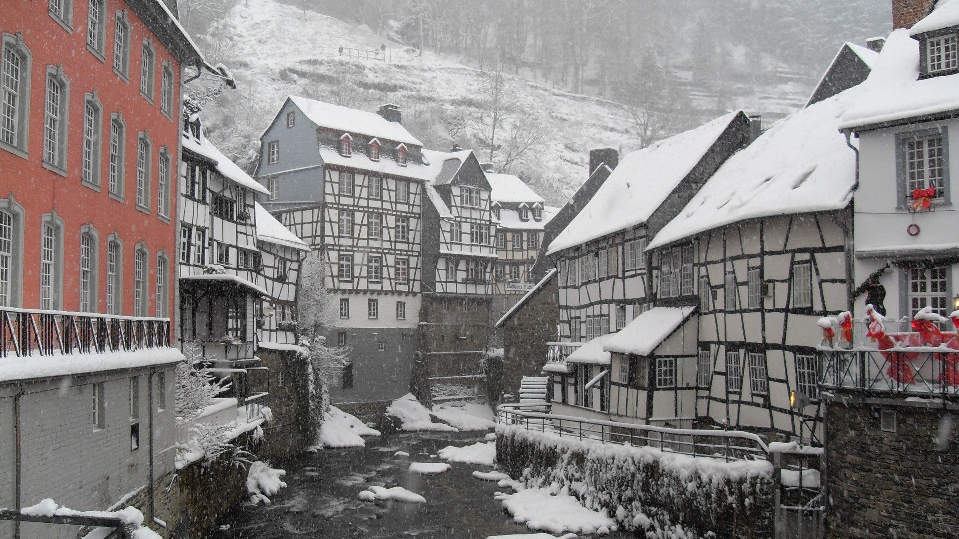 snow, House, Mountain, Town, Village, Germany Wallpaper