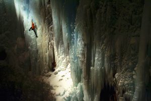 climbing, Ice, Cave