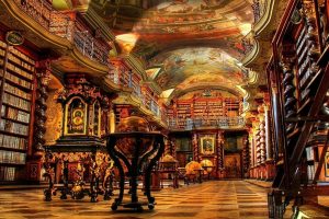library, Building, Architecture, Prague, Czech Republic, Klementinum