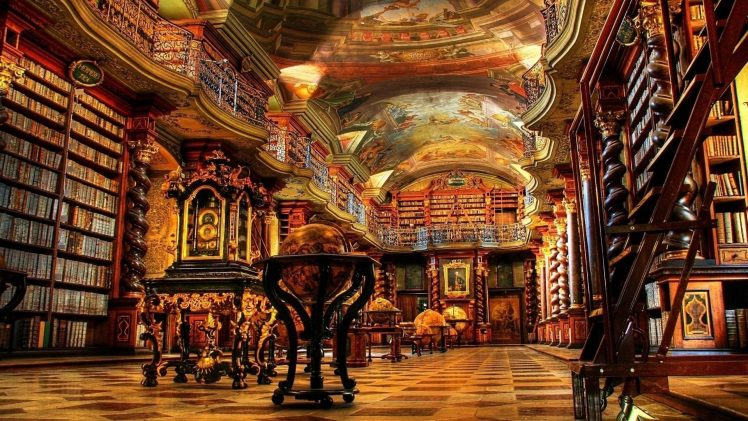 library, Building, Architecture, Prague, Czech Republic, Klementinum HD Wallpaper Desktop Background