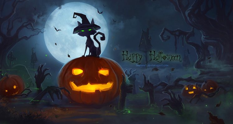 Halloween, Pumpkin, Vector art HD Wallpaper Desktop Background