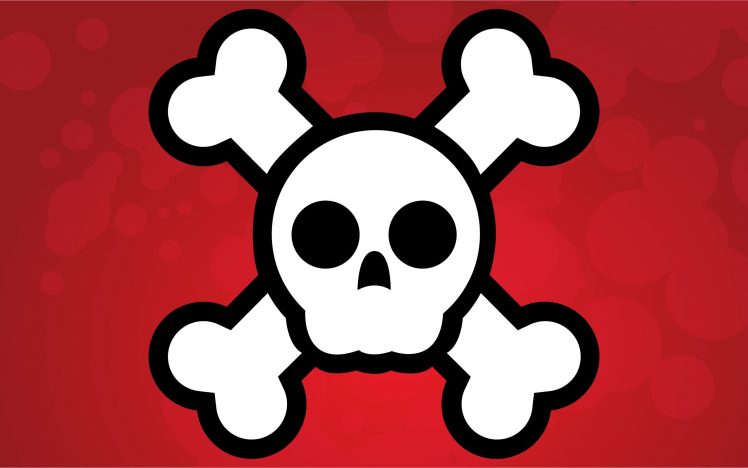 skull and bones, Vectors, Vector art, Red background HD Wallpaper Desktop Background