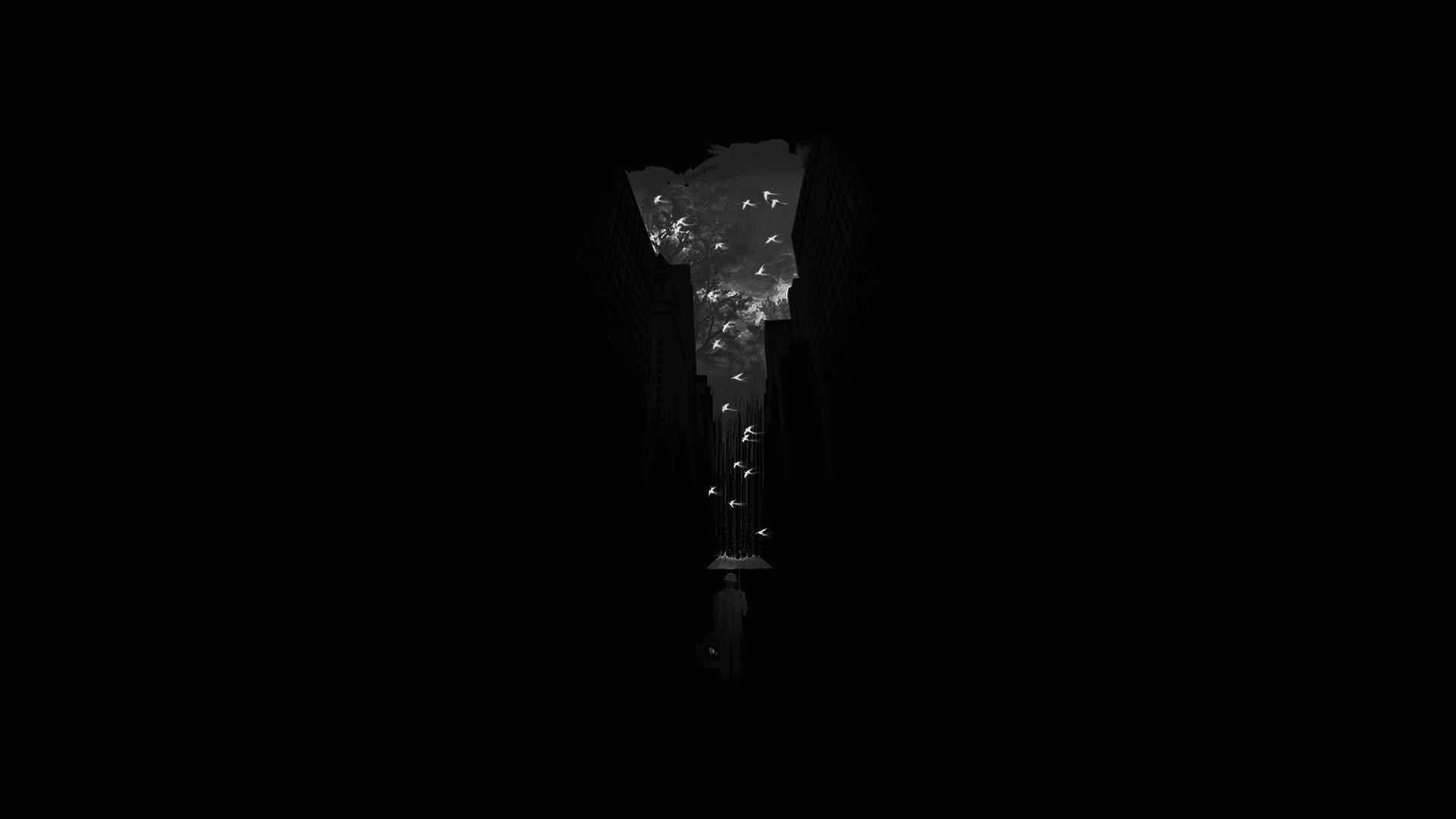 umbrella, Surreal Wallpaper