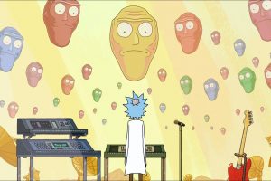 floating heads, Rick and Morty