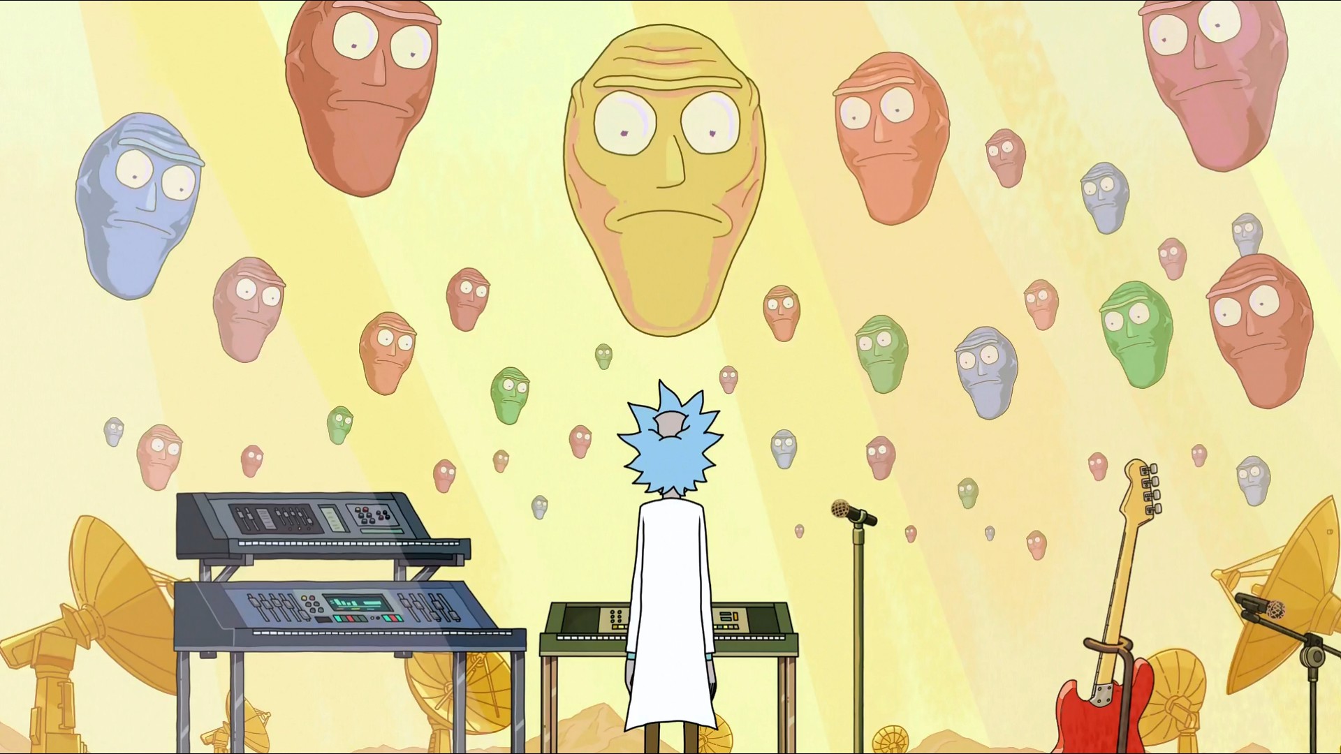 Floating Heads Rick And Morty