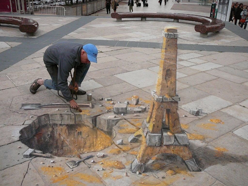 street, Street art, Painting, Eiffel Tower, Men Wallpaper