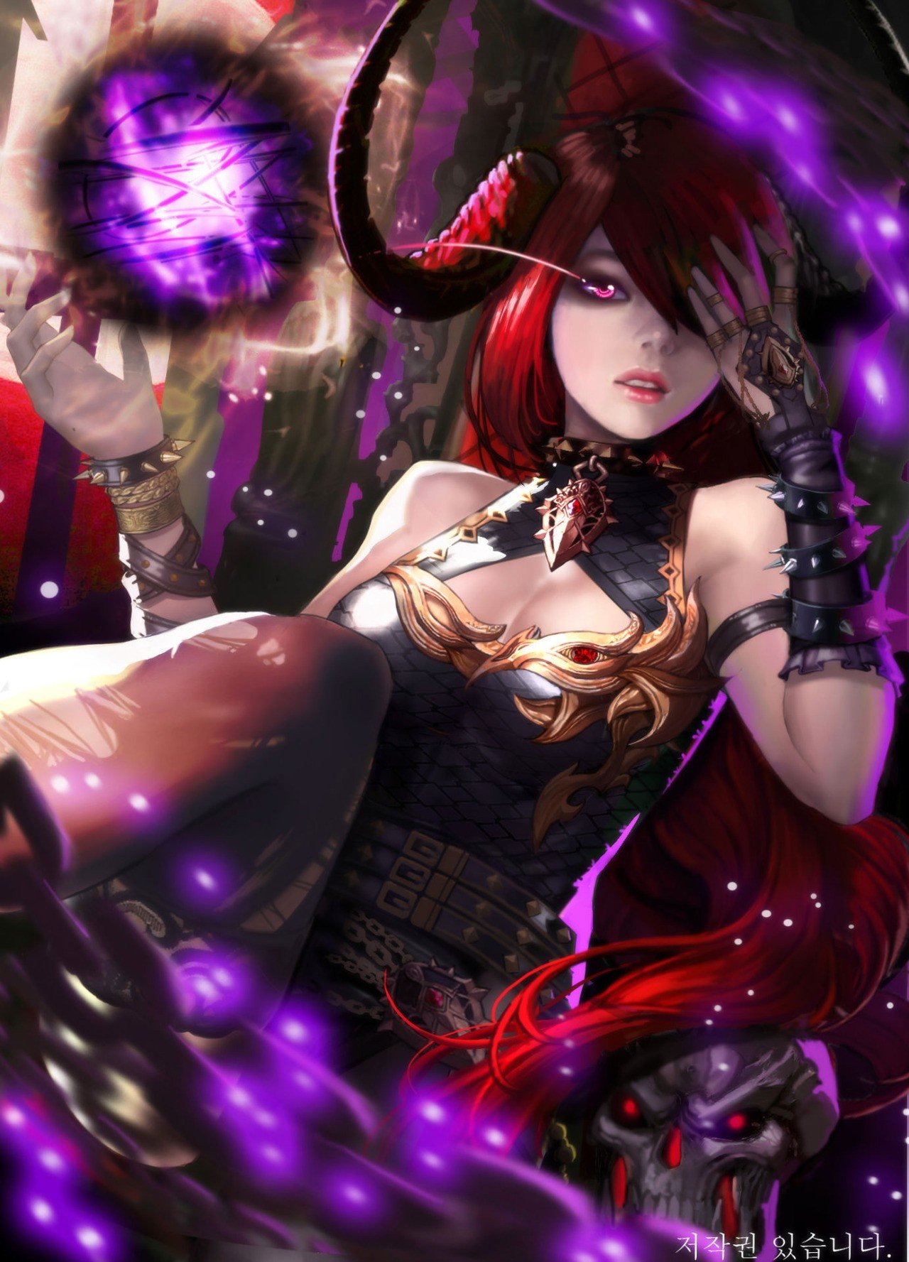 anime girls, Redhead, Magic Wallpaper