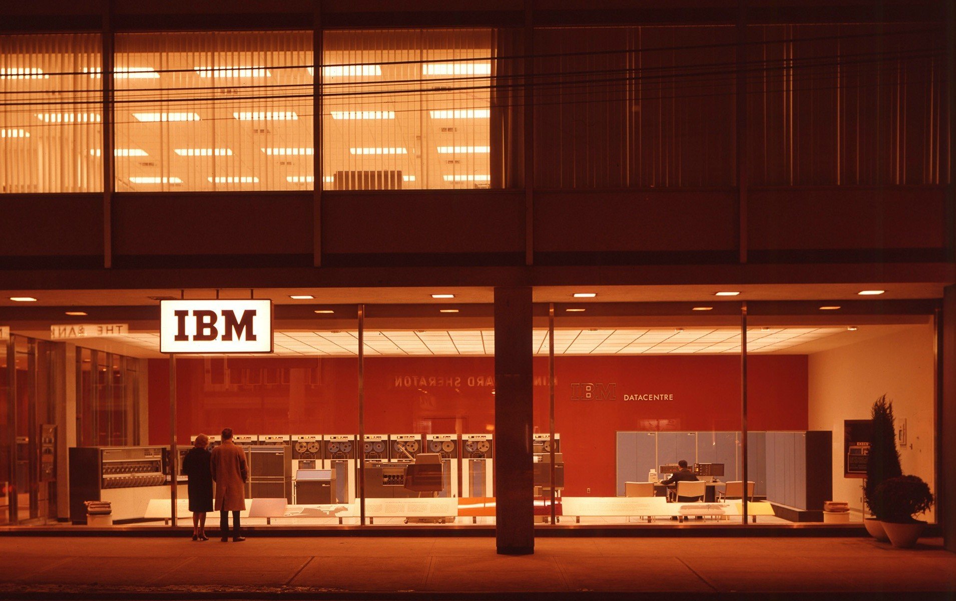 1980s, History, Office, IBM, Evening, Street Wallpaper