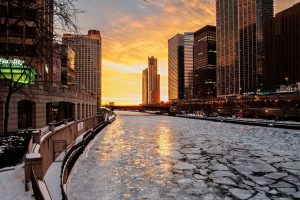 Chicago, Urban, City, Snow