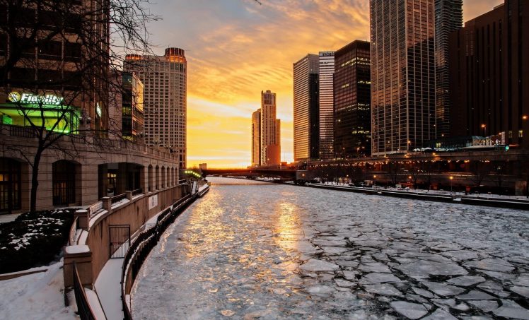Chicago, Urban, City, Snow HD Wallpaper Desktop Background