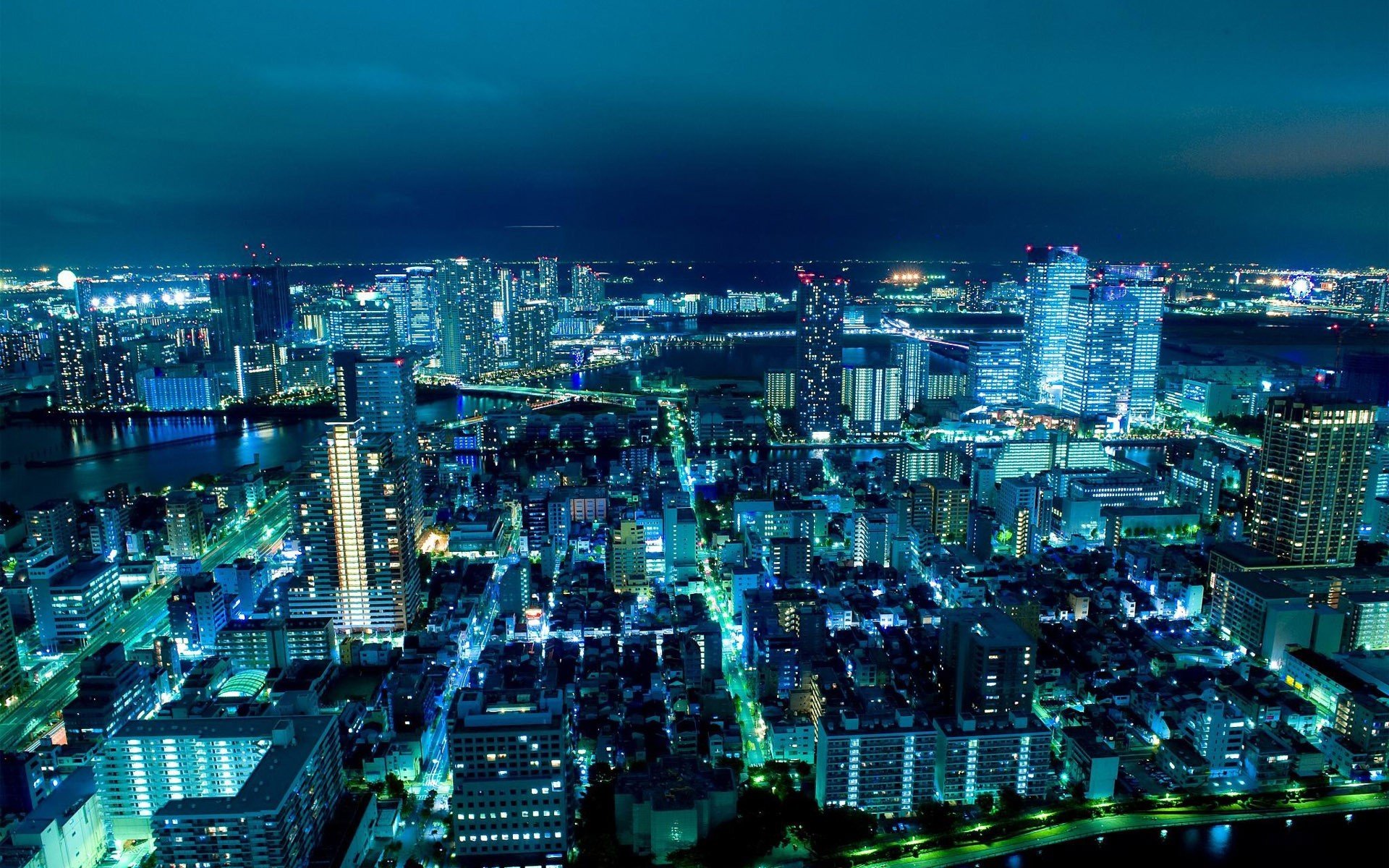 Japan, City lights Wallpaper