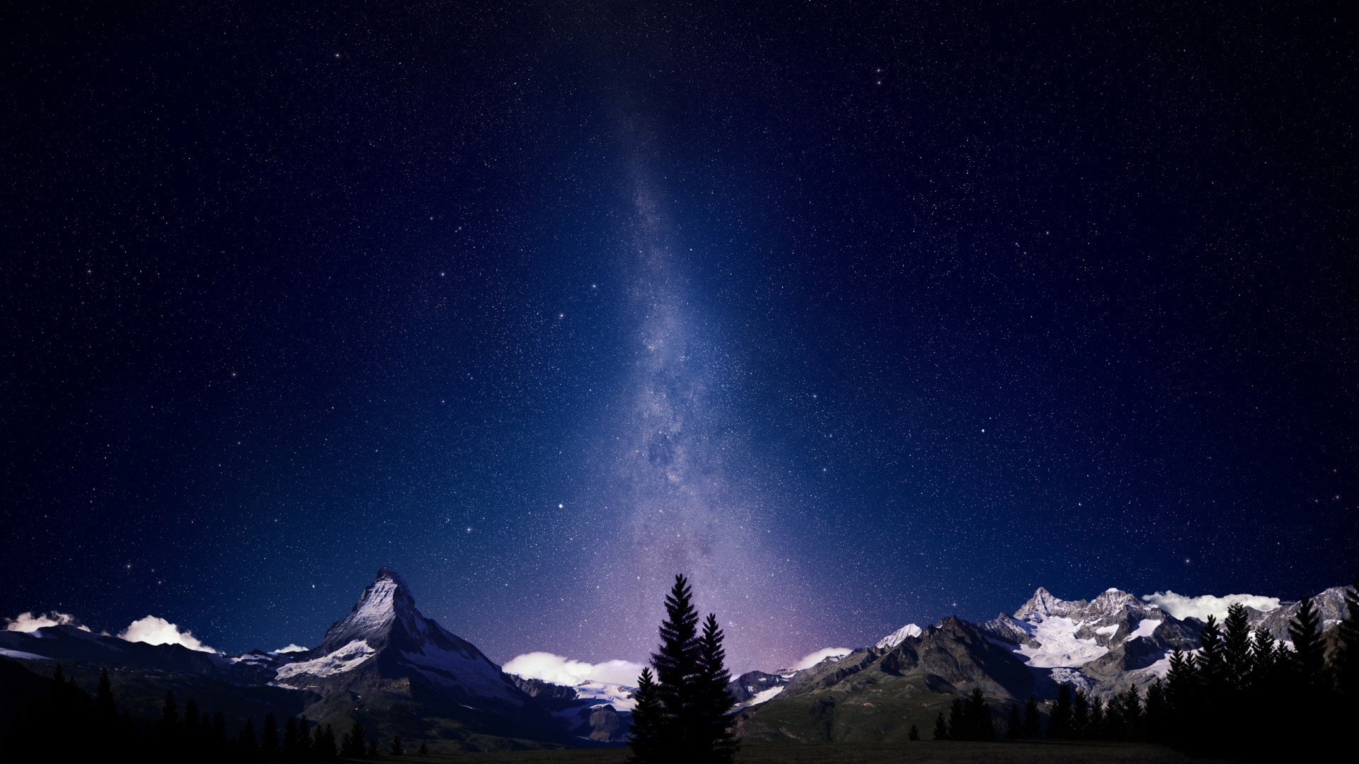 stars, Mountain Wallpaper