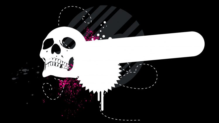 skull, Grunge, Vectors, Black background HD Wallpaper Desktop Background