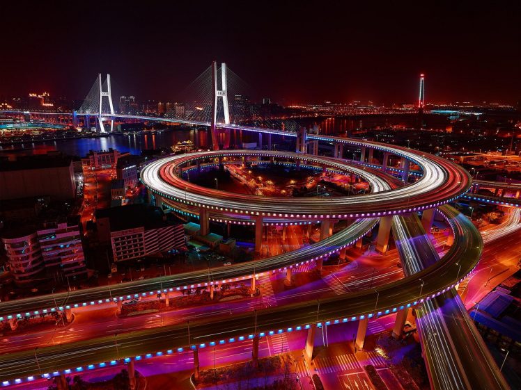 cityscape, City, Nanpu Bridge, Shanghai, China HD Wallpaper Desktop Background