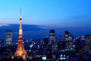 Japan, Tokyo Tower, City lights, Skyline
