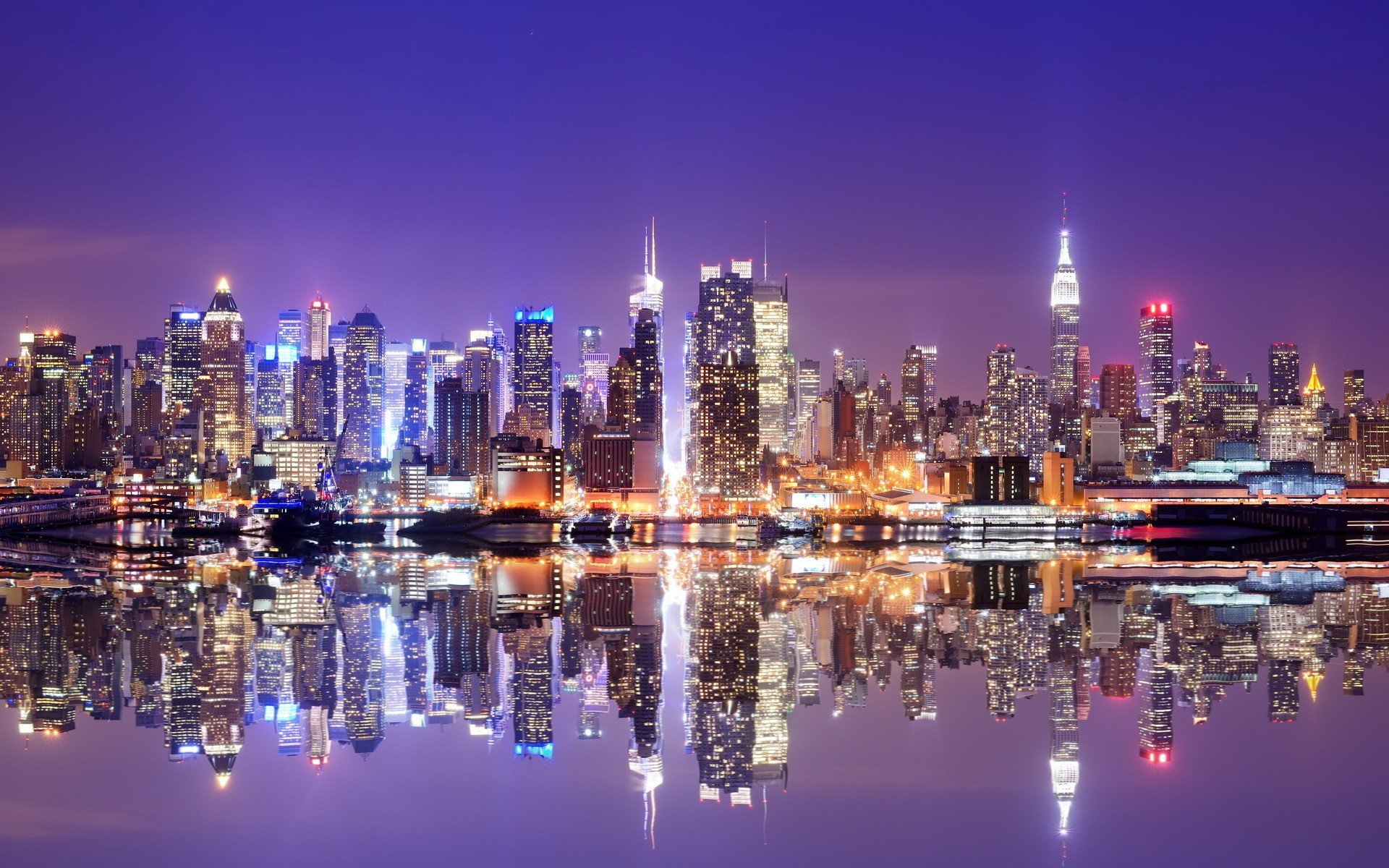 city, Reflection, New York City Wallpaper