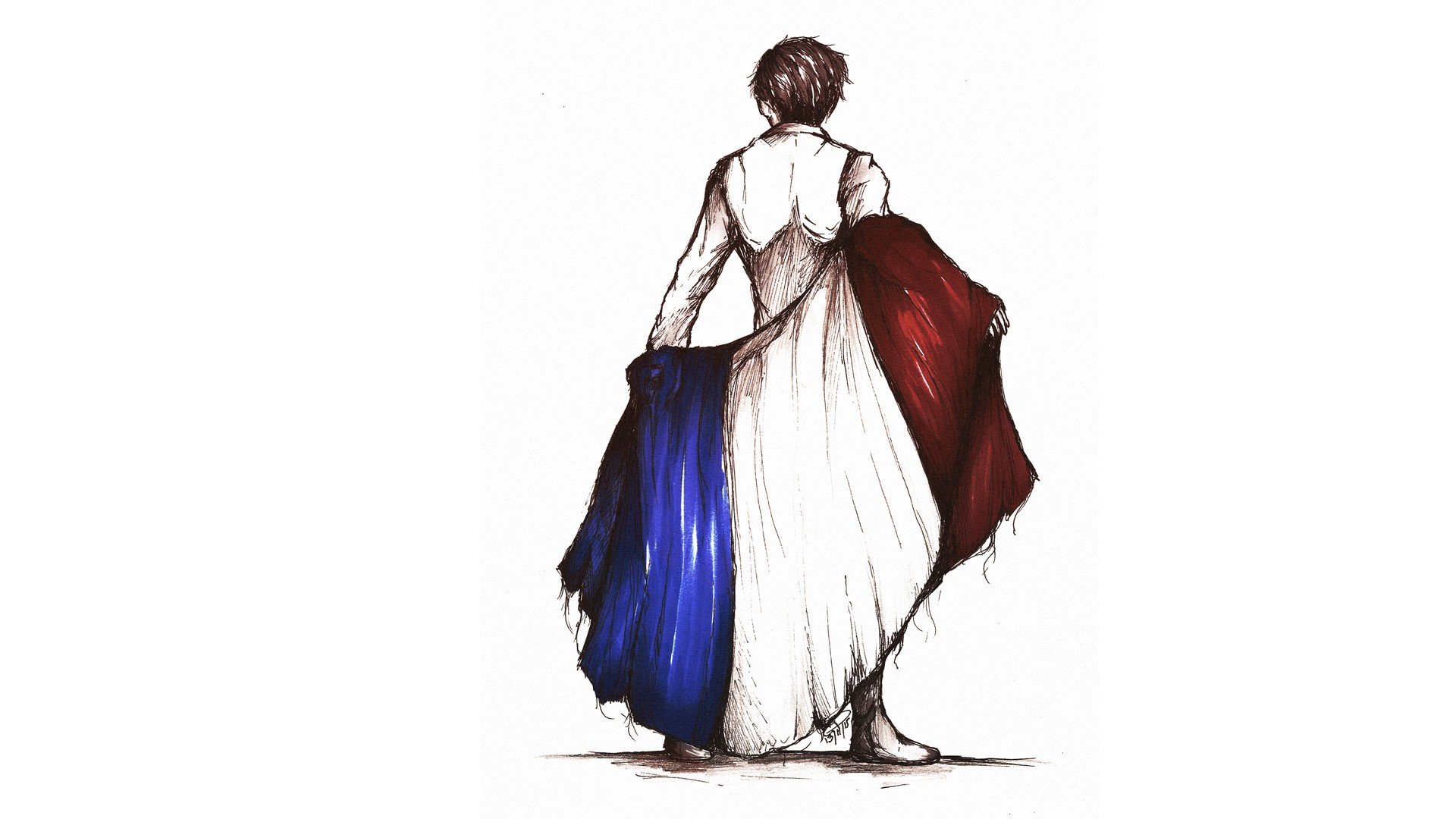 France, Sketches, Flag Wallpaper