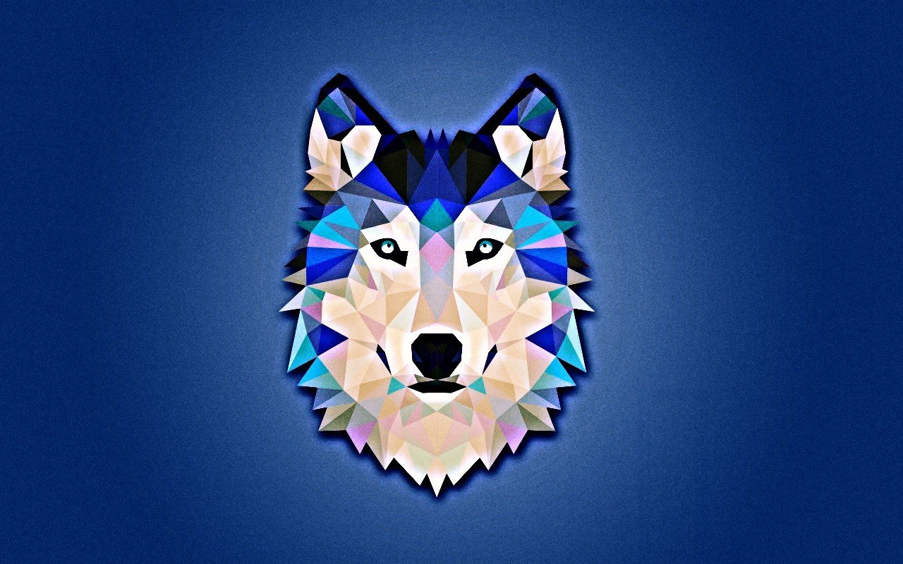 wolf, Minimalism, Blue, White Wallpaper