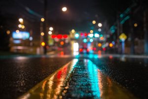 street, Urban, Lights, Wet, Blurred, Reflection