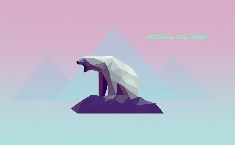 polar bears, Low poly HD Wallpaper Desktop Background