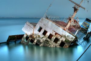ship, Wreck, Long exposure