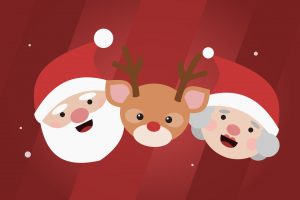 Christmas, Santa Claus, Reindeer, Rudolph the Red Nosed Reindeer, Minimalism