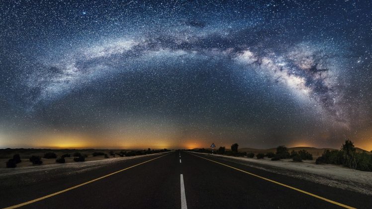 stars, Road, Desert HD Wallpaper Desktop Background