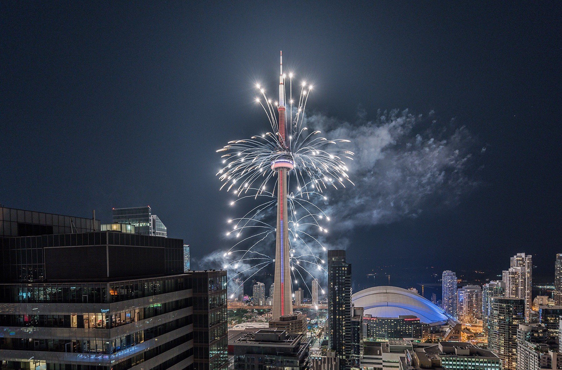 skyscraper, Cityscape, Building, Fireworks Wallpaper
