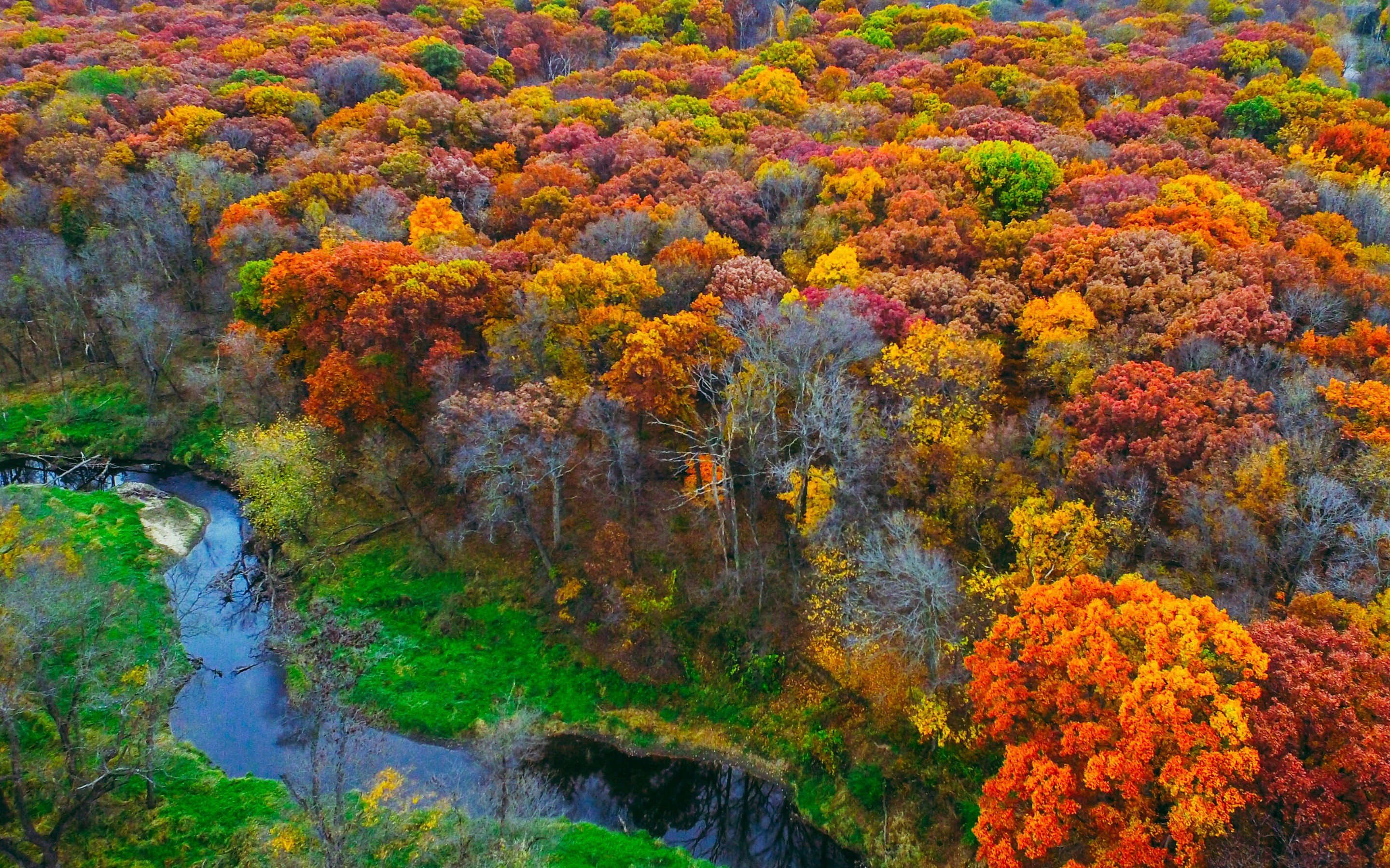 creeks, Fall, Iowa Wallpaper