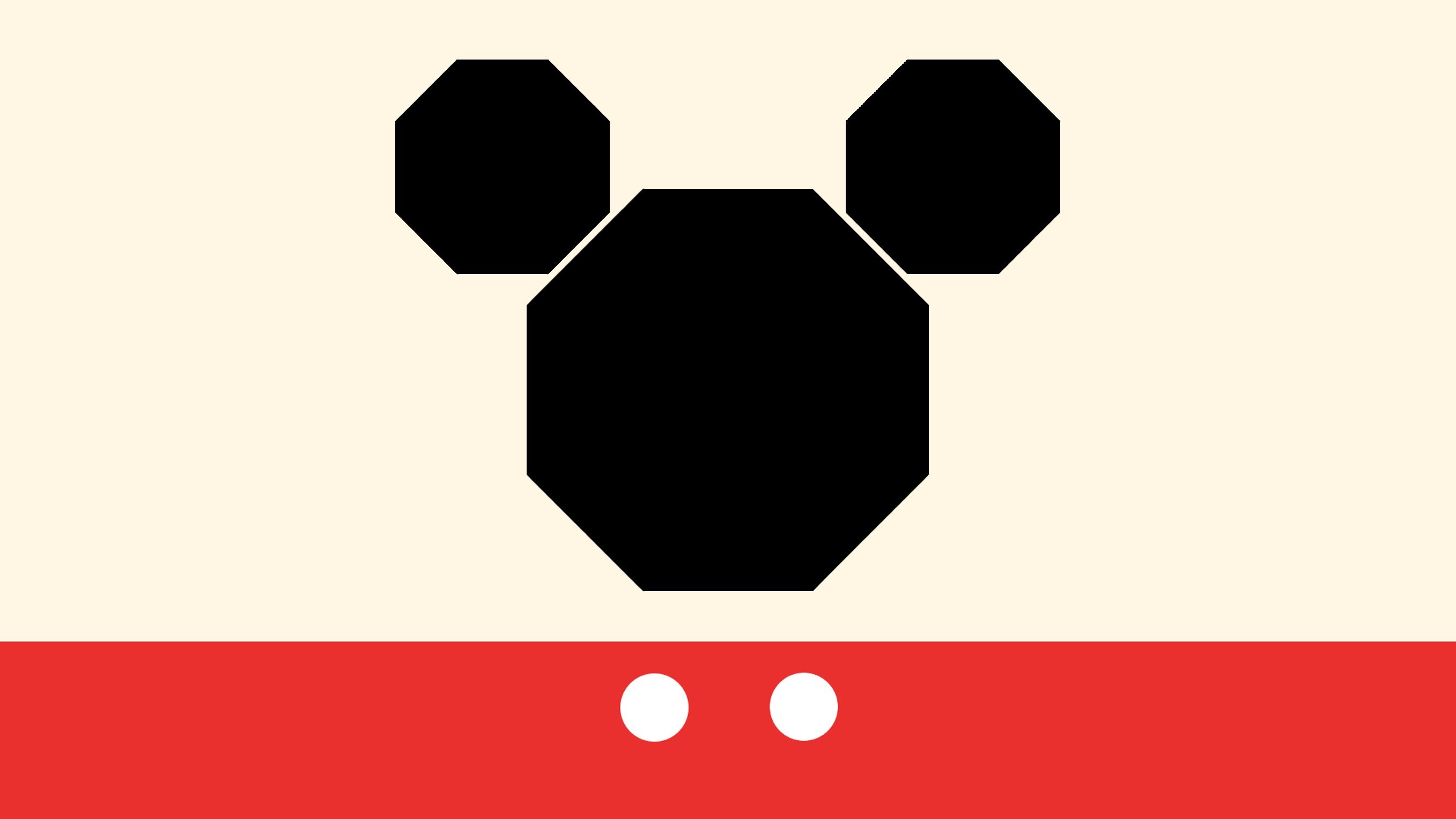 Mickey Mouse, Simple, Simple background, Minimalism Wallpaper