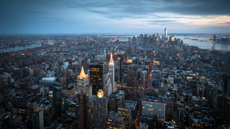city, Skyscraper, Manhattan, New York City HD Wallpaper Desktop Background
