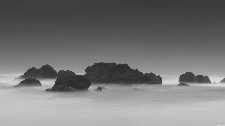 photography, Monochrome, Mist, Mountain HD Wallpaper Desktop Background