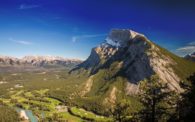 mountain, Rundle, Banff, Canada HD Wallpaper Desktop Background
