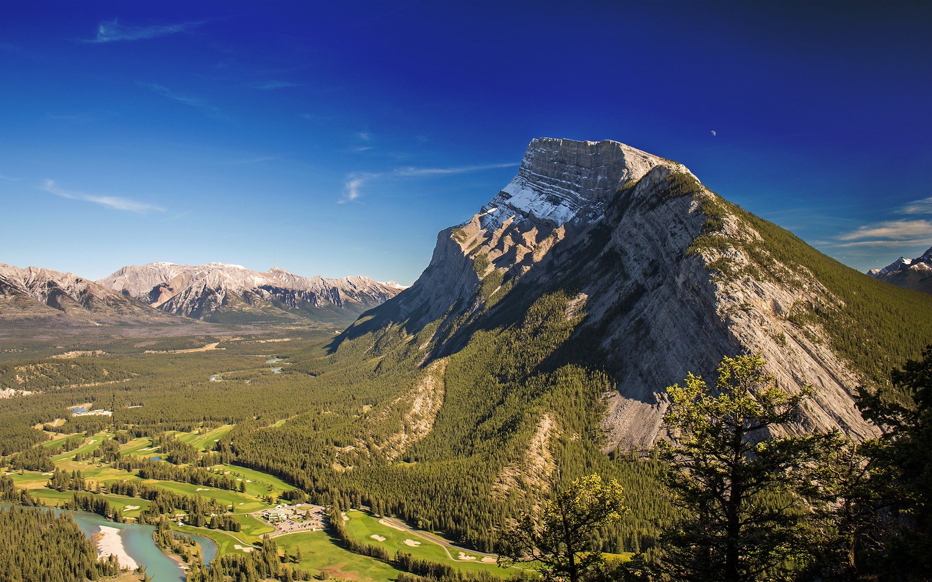 mountain, Rundle, Banff, Canada Wallpaper