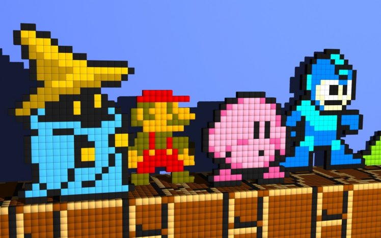 Mega Man, Kirby, Super Mario, Black Mage HD Wallpaper Desktop Background