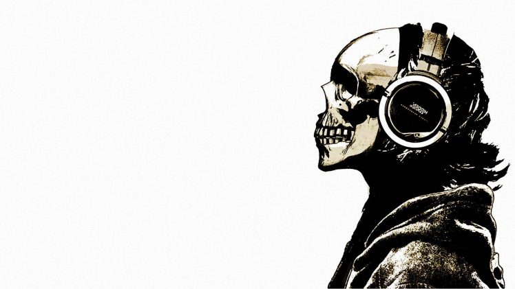 skull, Headphones, Music, Skeleton HD Wallpaper Desktop Background