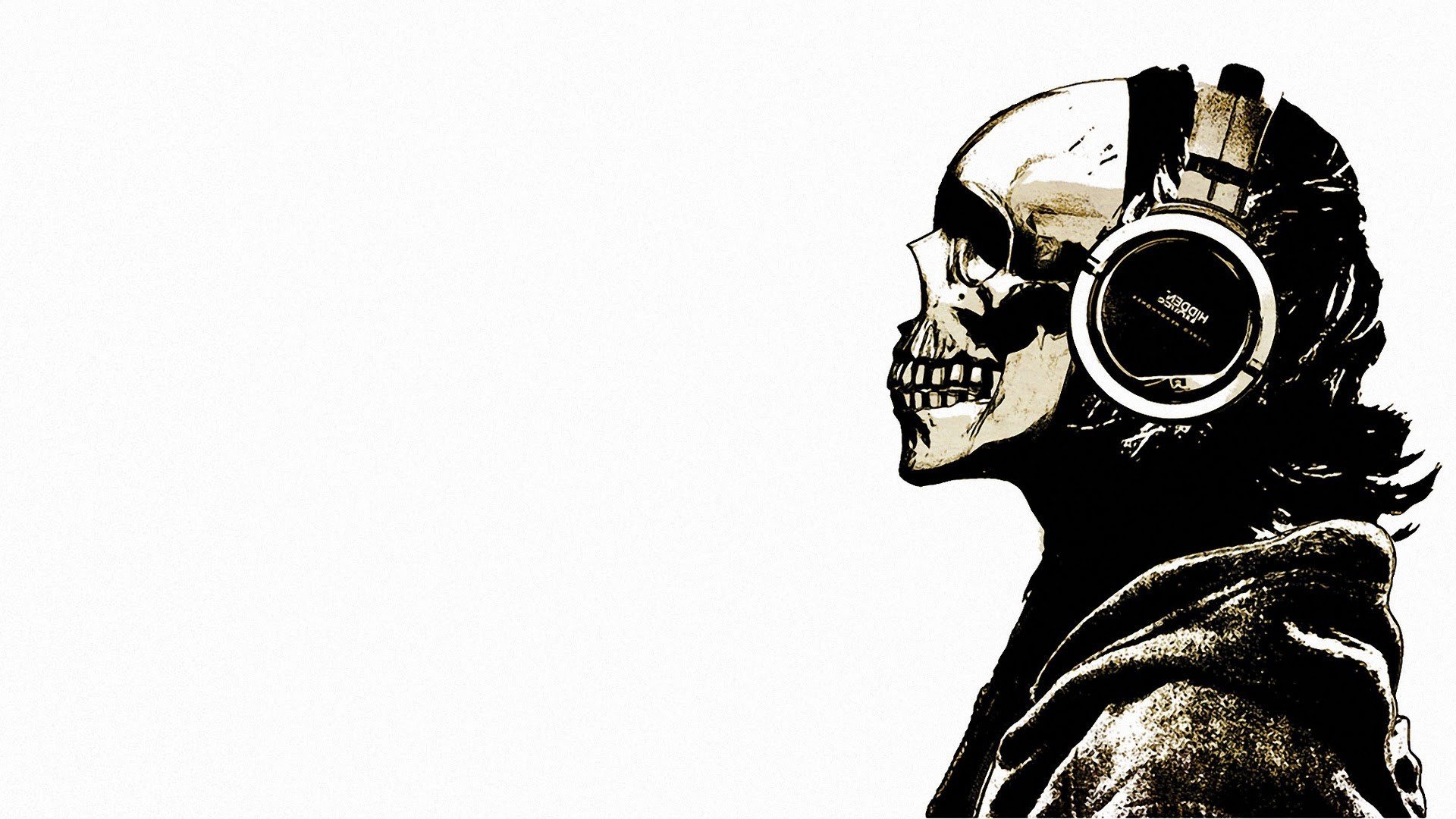 skull, Headphones, Music, Skeleton Wallpaper