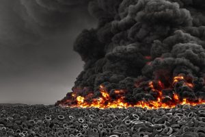tires, Burning, Fire, Smoke, Pollution, Environment, Selective coloring, Disaster