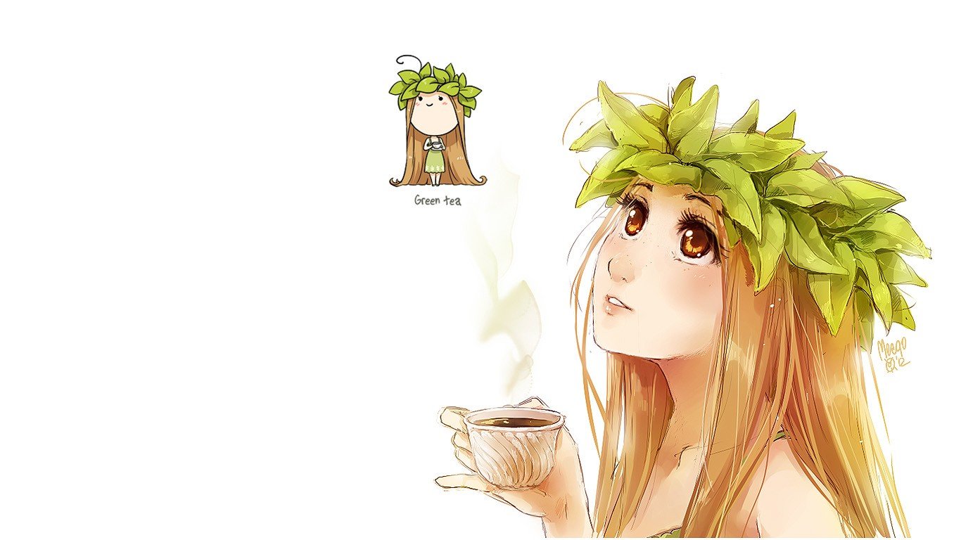 anime girls, Anthropomorphism, Tea Wallpaper