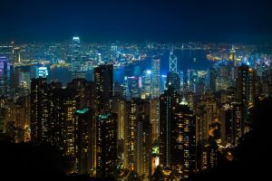 Hong Kong, Night, City lights, Lights, Street light