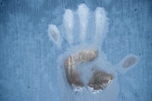 handprints, Window, Freeze frame, Ice, Water drops, Minimalism