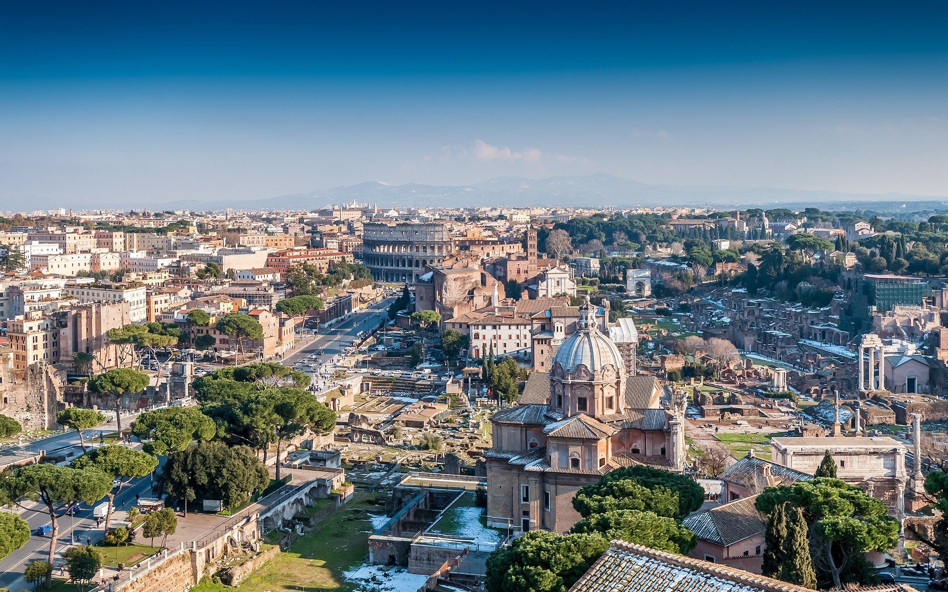 Rome, Italy, Colosseum, City, Cityscape, Cathedral Wallpaper