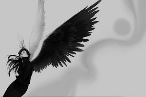 monochrome, Black, Wings, Angel wings
