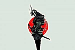 samurai, Minimalism, Japan, Flag