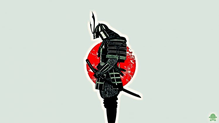 samurai, Minimalism, Japan, Flag HD Wallpaper Desktop Background
