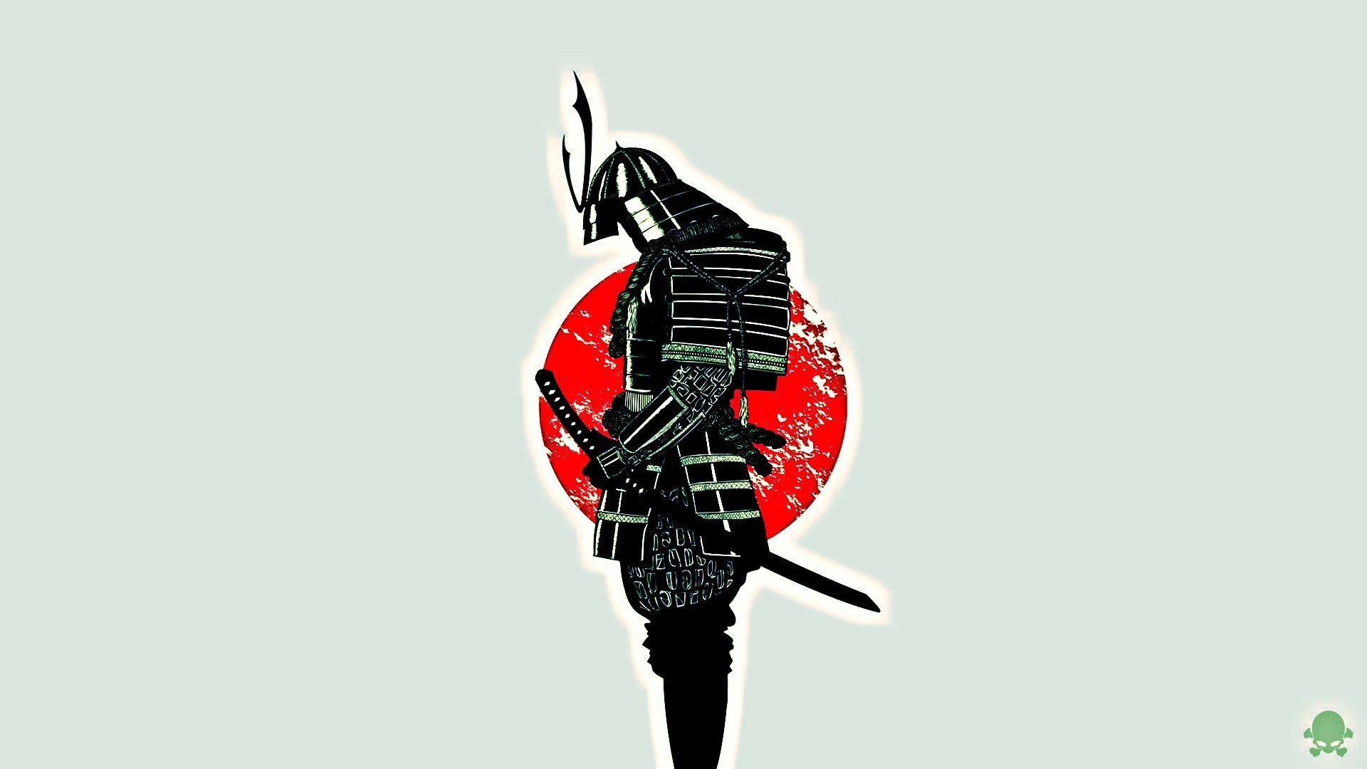 samurai, Minimalism, Japan, Flag Wallpaper
